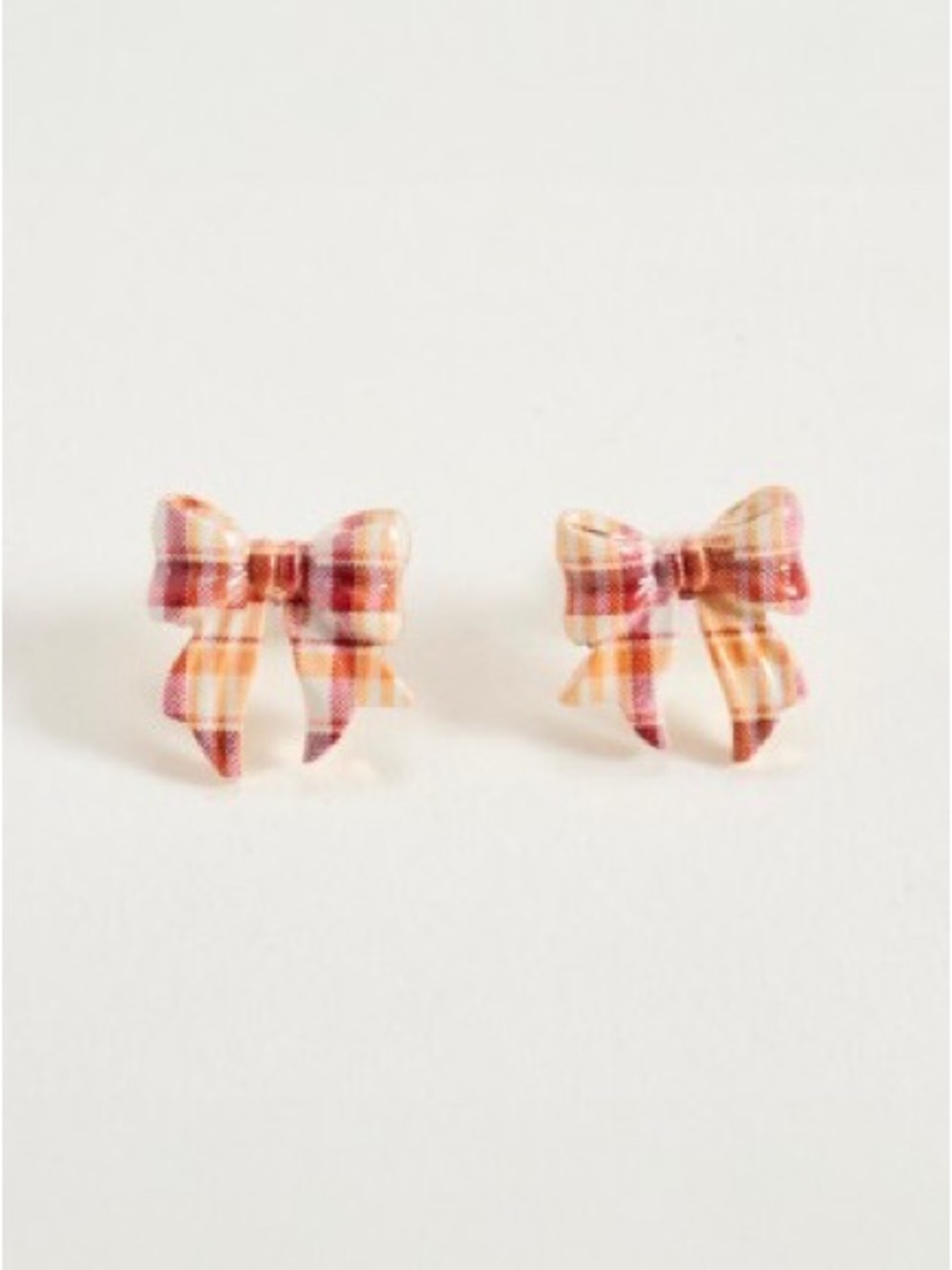 Fall Plaid Bow Stud Earrings